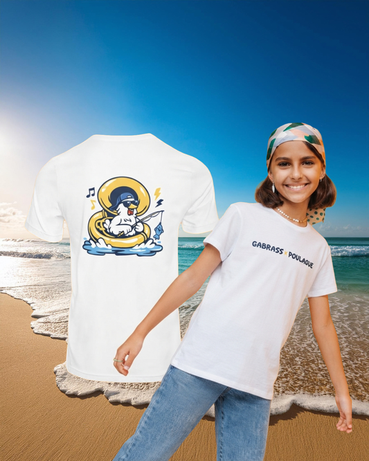 T-shirt Blanc GABRASS x POULAGUE